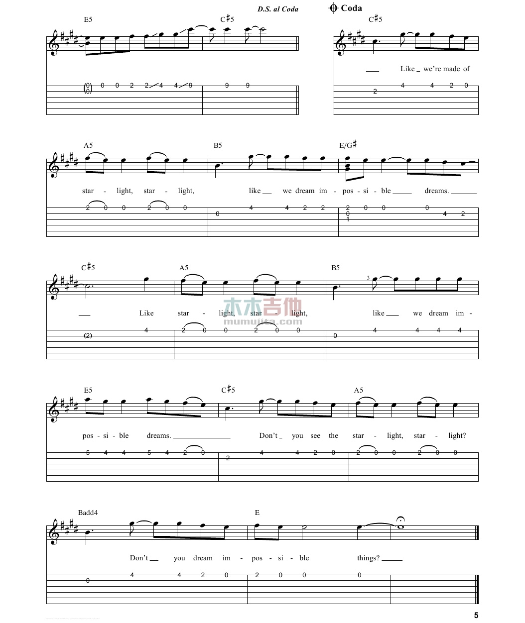 Starlight(吉他谱)