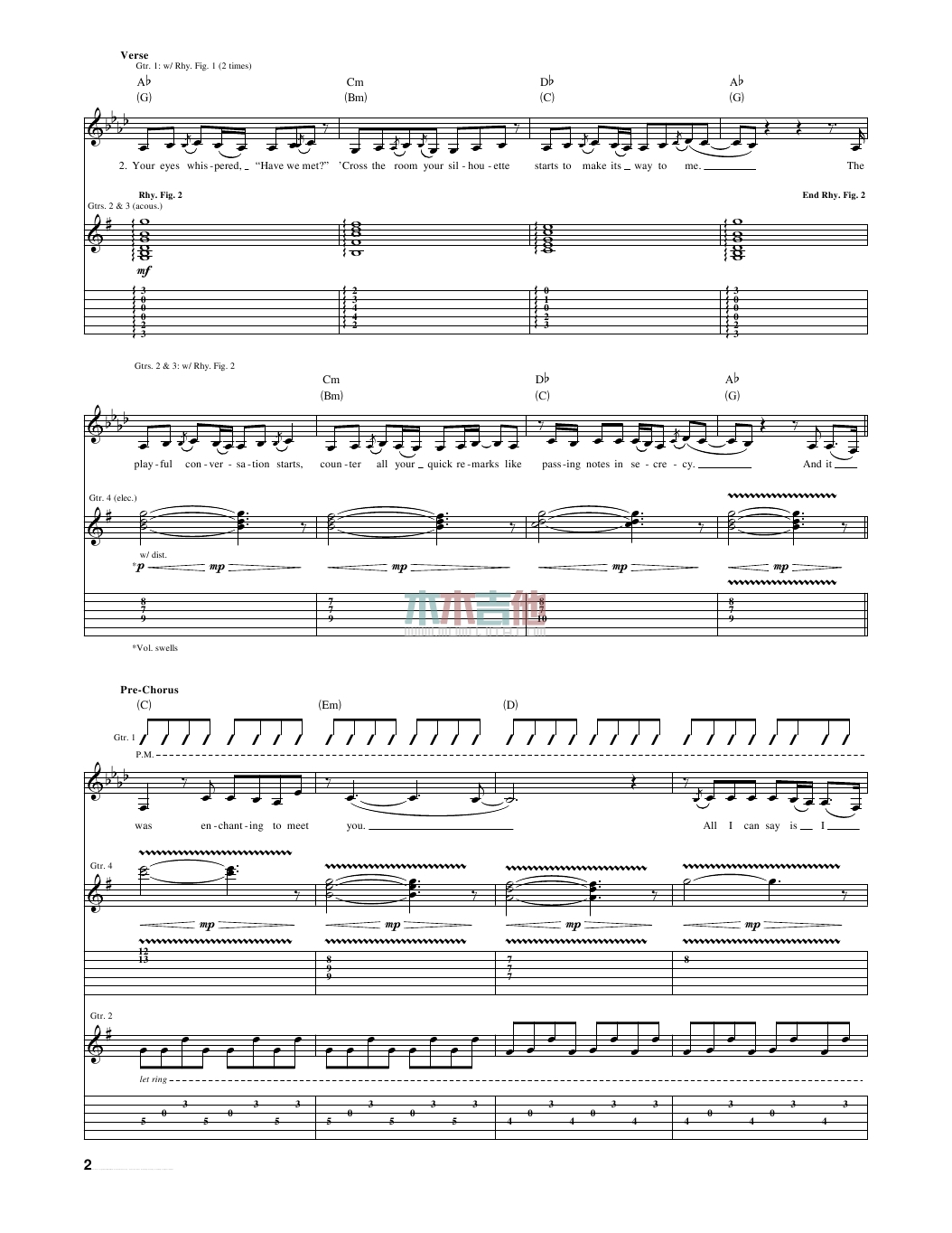 Enchanted(吉他谱)