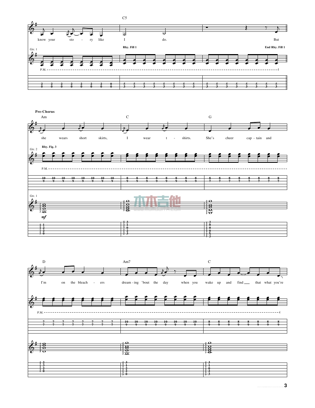 You Belong with Me(吉他谱)