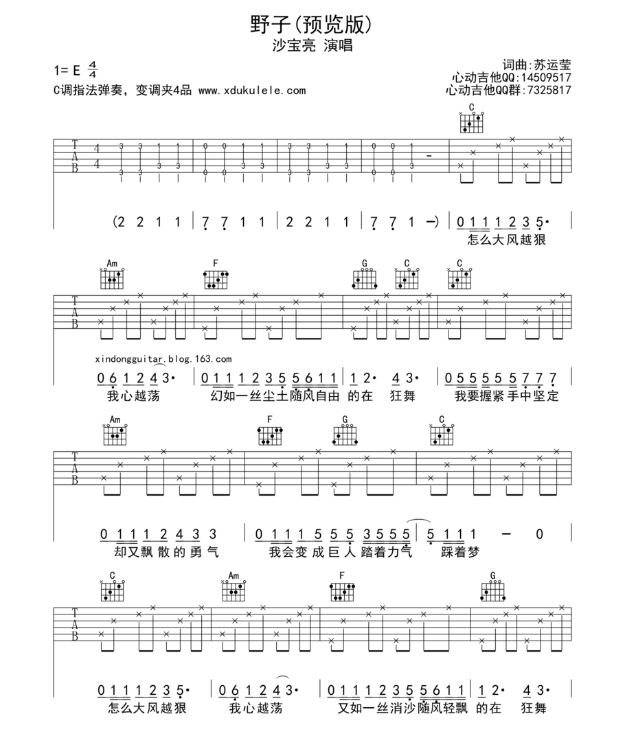 野子(吉他谱)