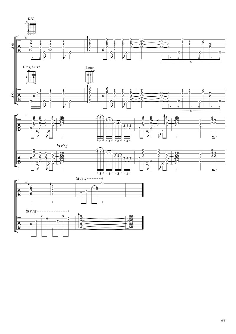 致爱Your Song(吉他谱)