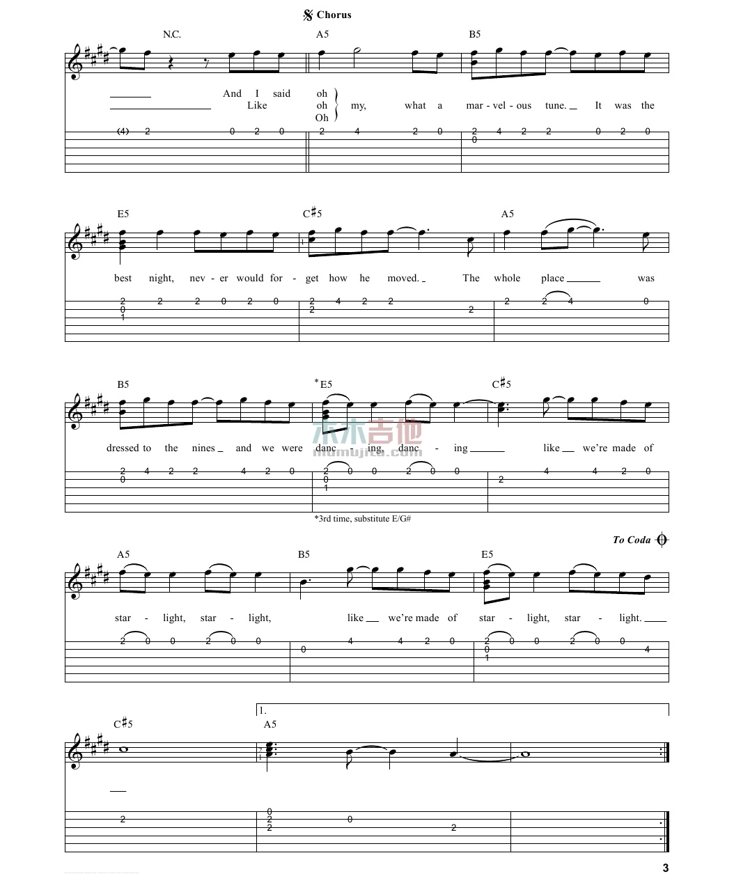 Starlight(吉他谱)