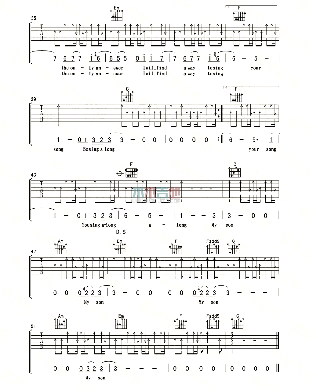 Sing Along(吉他谱)