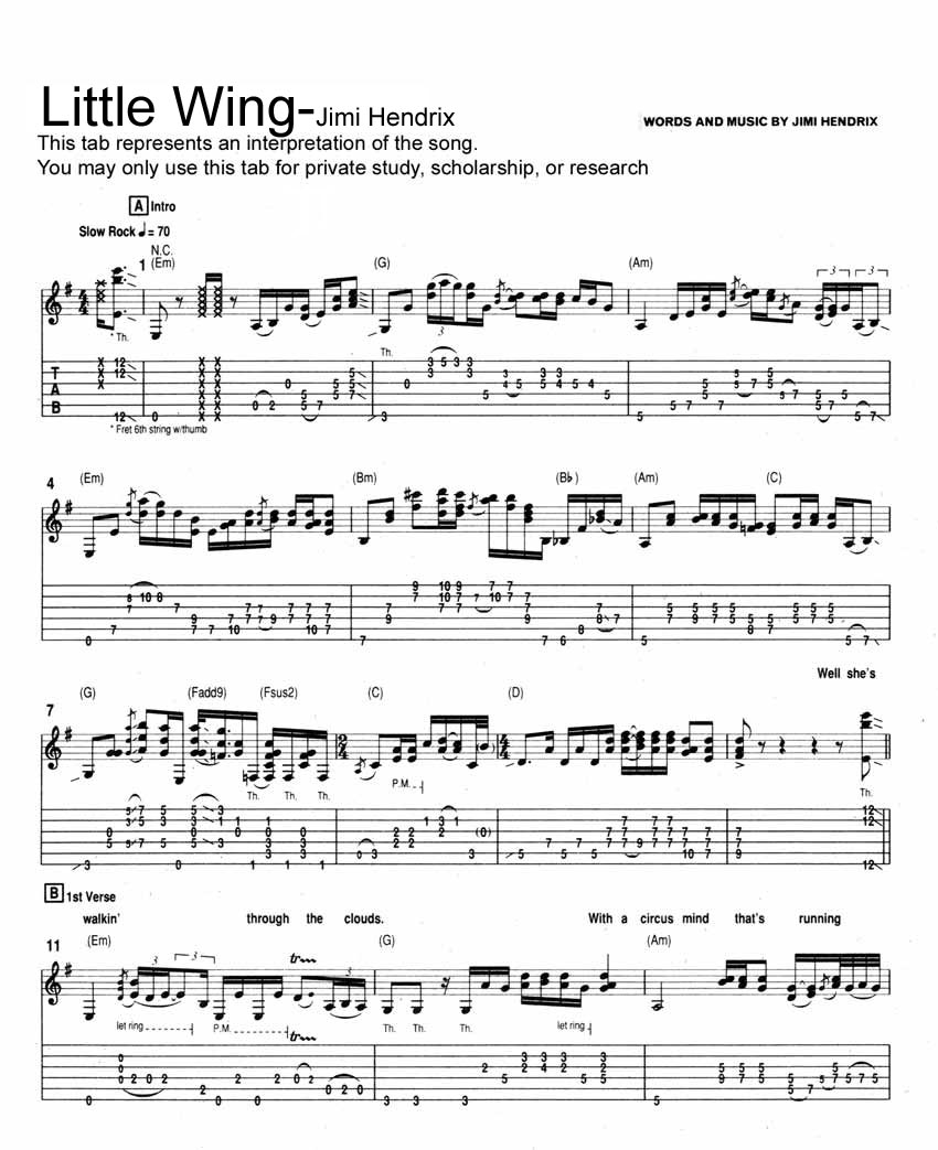 Little Wing(吉他谱)