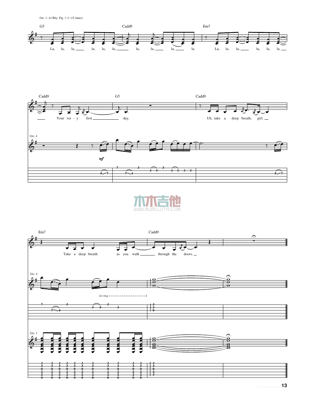 Fifteen(吉他谱)