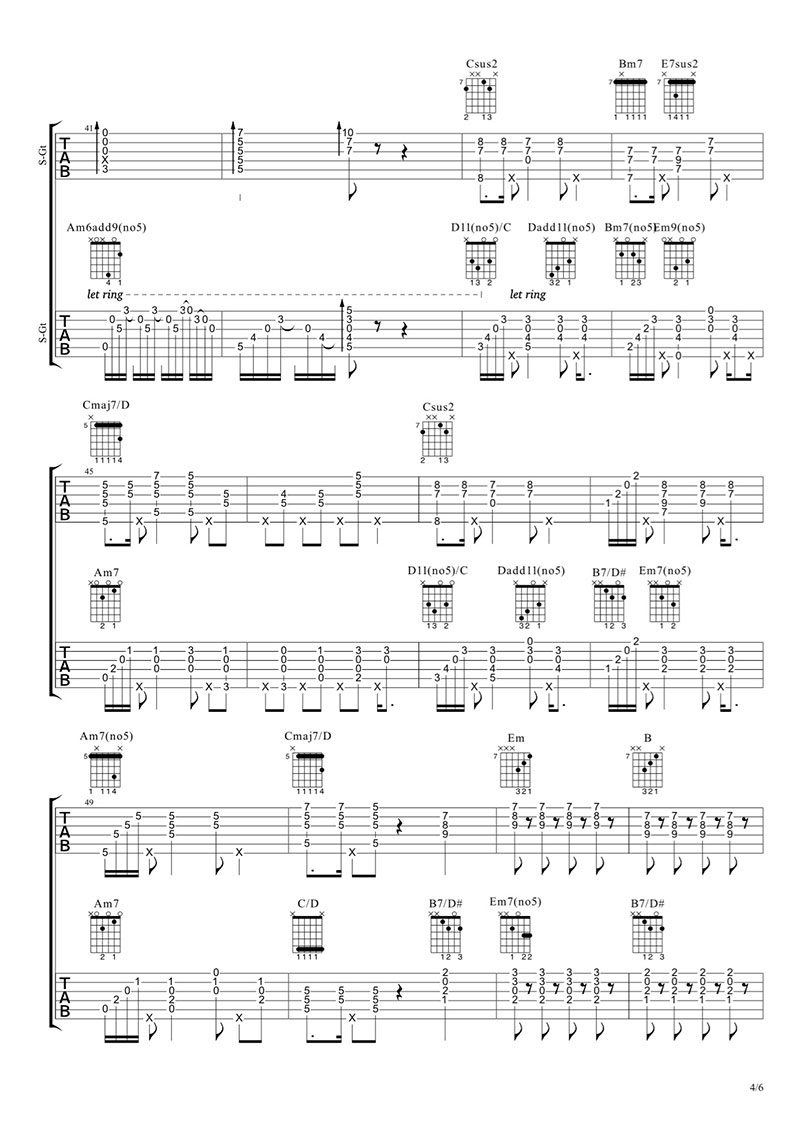 致爱Your Song(吉他谱)