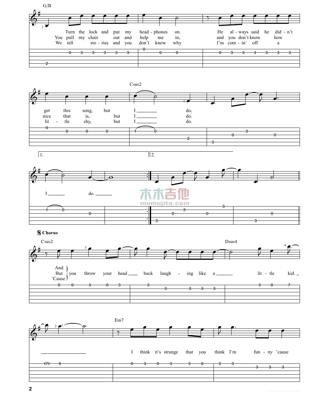 Begin Again(吉他谱)