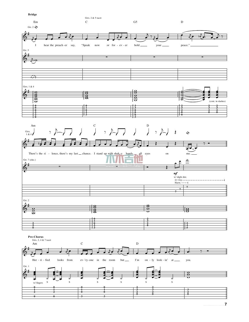 Speak Now(吉他谱)