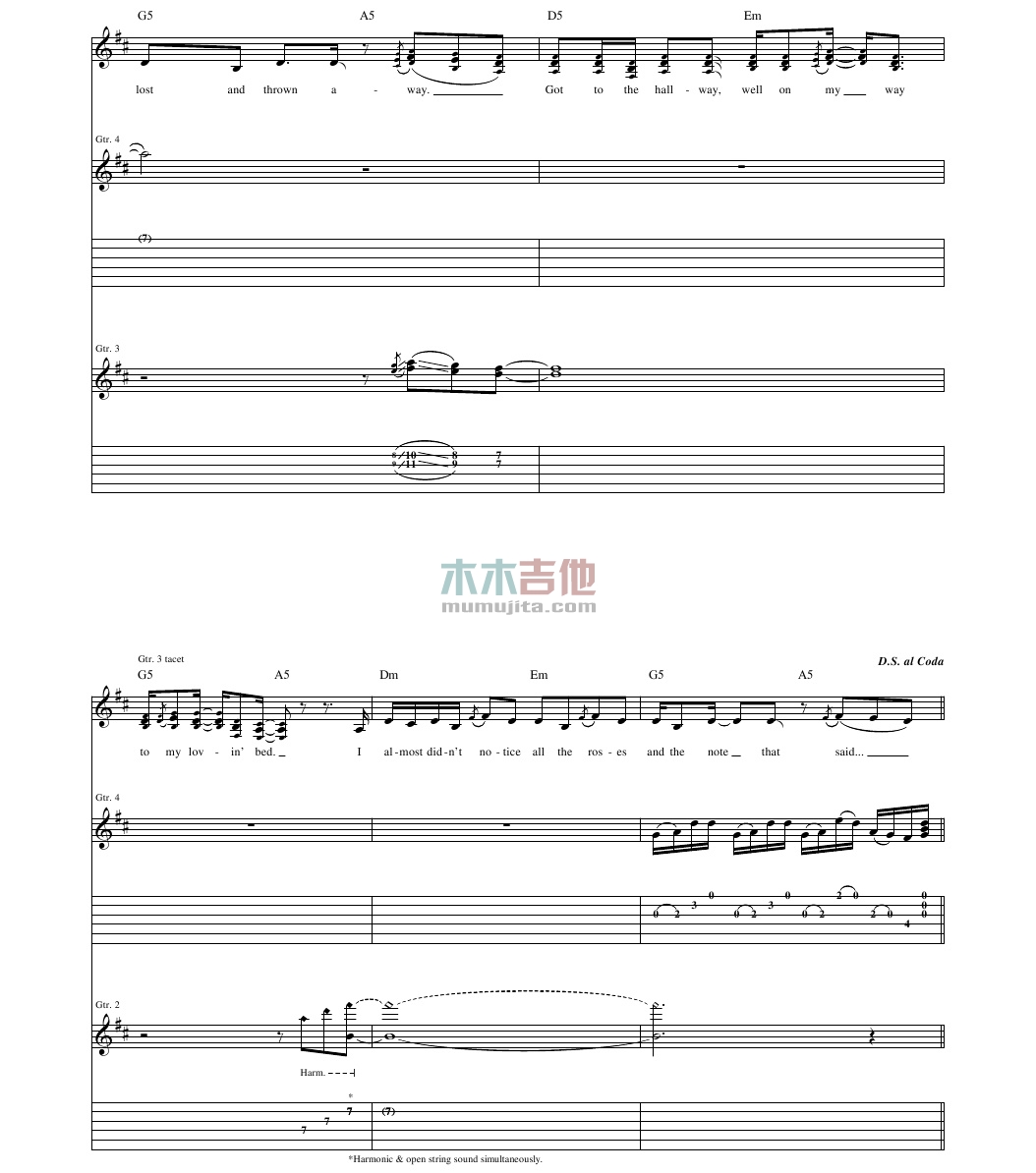 Our Song(吉他谱)