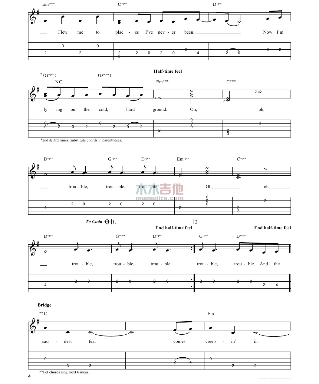 I Knew You Were Trouble(吉他谱)