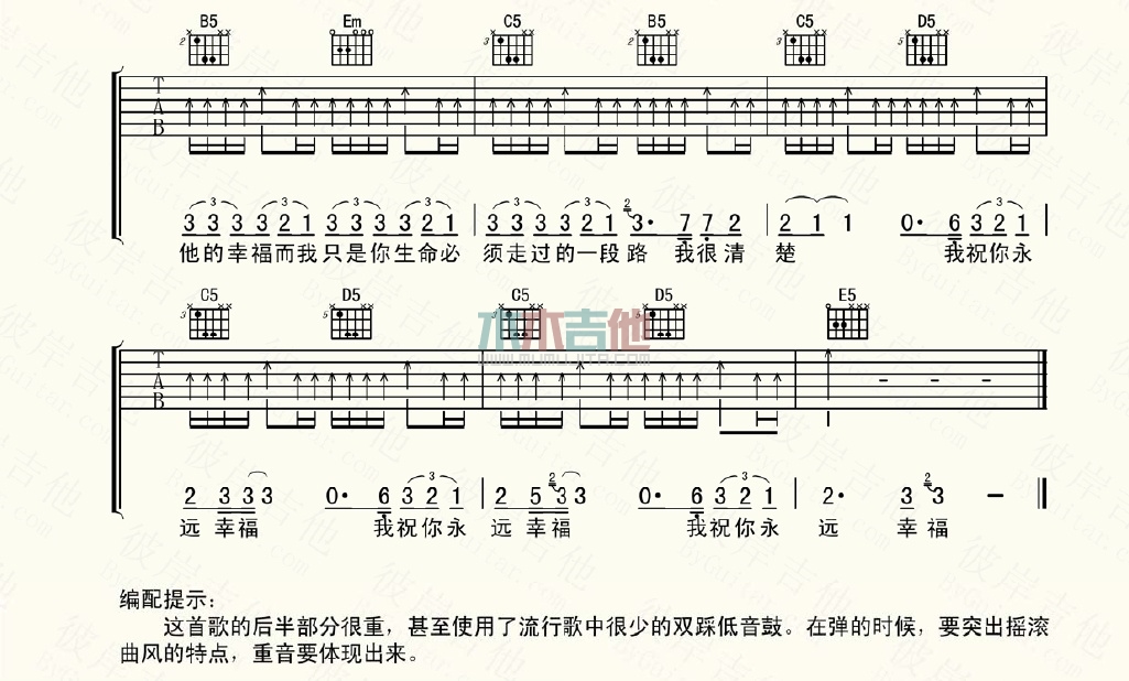 我不哭(吉他谱)