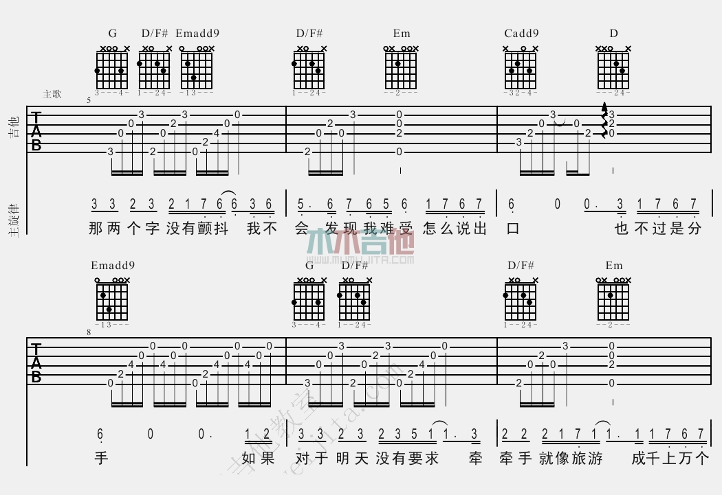 十年(大伟)(吉他谱)