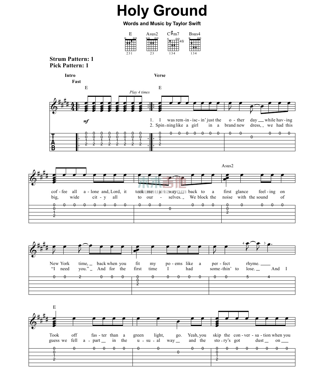 Holy Ground(吉他谱)