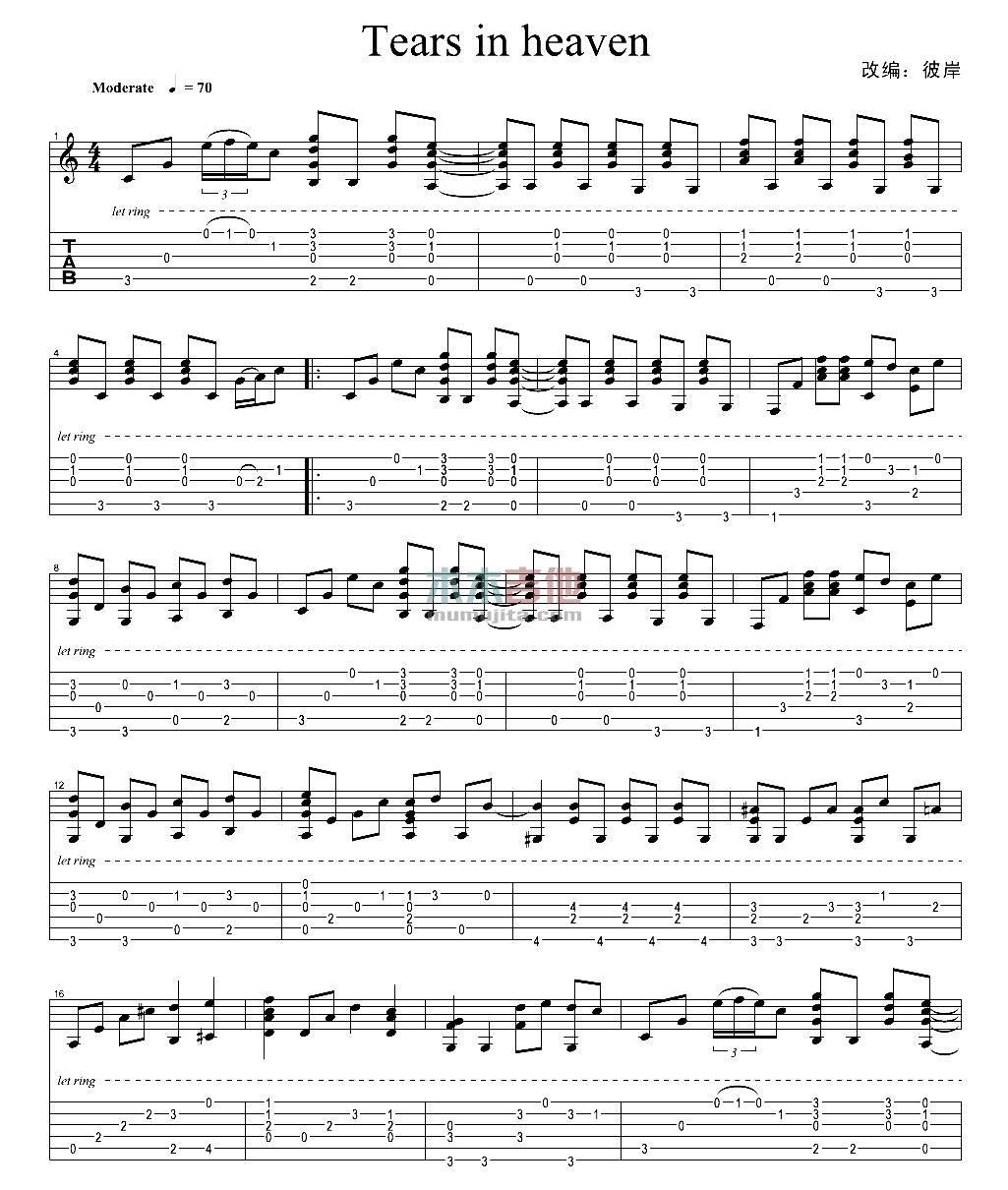 Thrars in heaven(指弹版)(吉他谱)