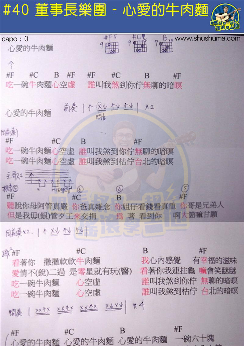 心爱的牛肉面(马叔叔)(吉他谱)