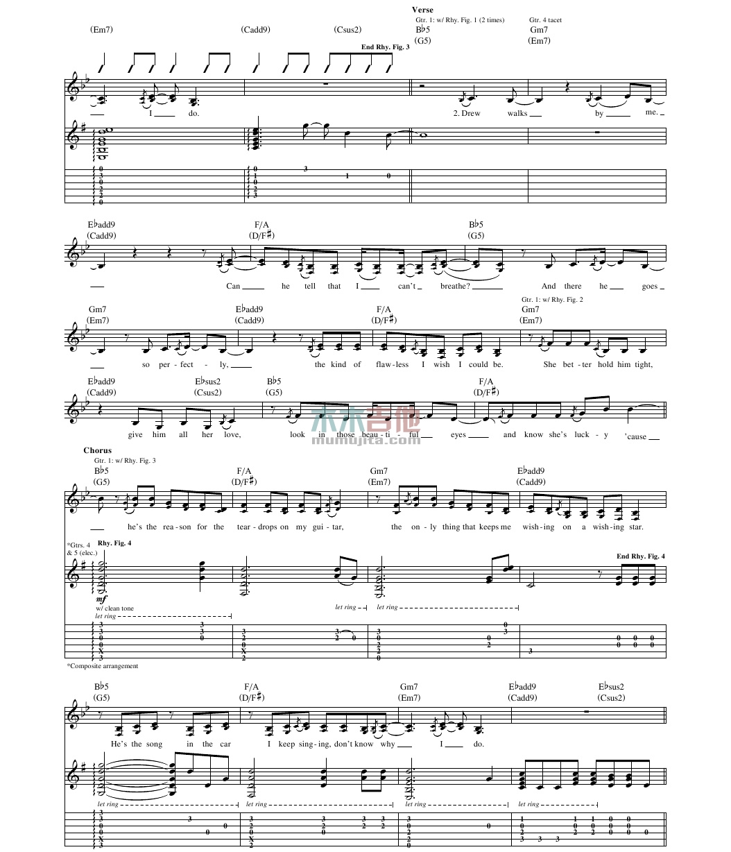 Teardrops on My Guitar(吉他谱)