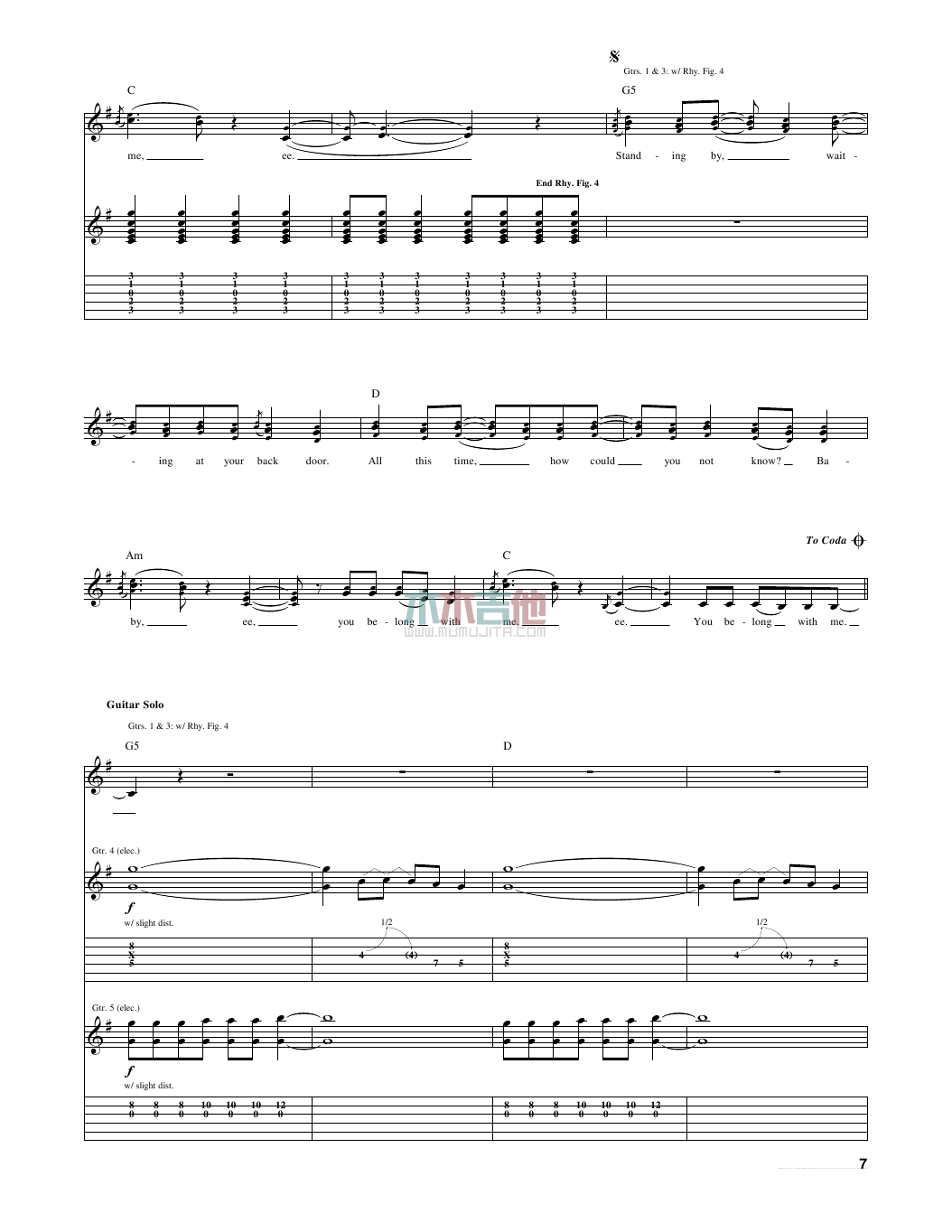You Belong with Me(吉他谱)