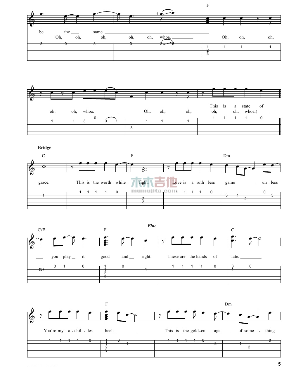 State of Grace(吉他谱)