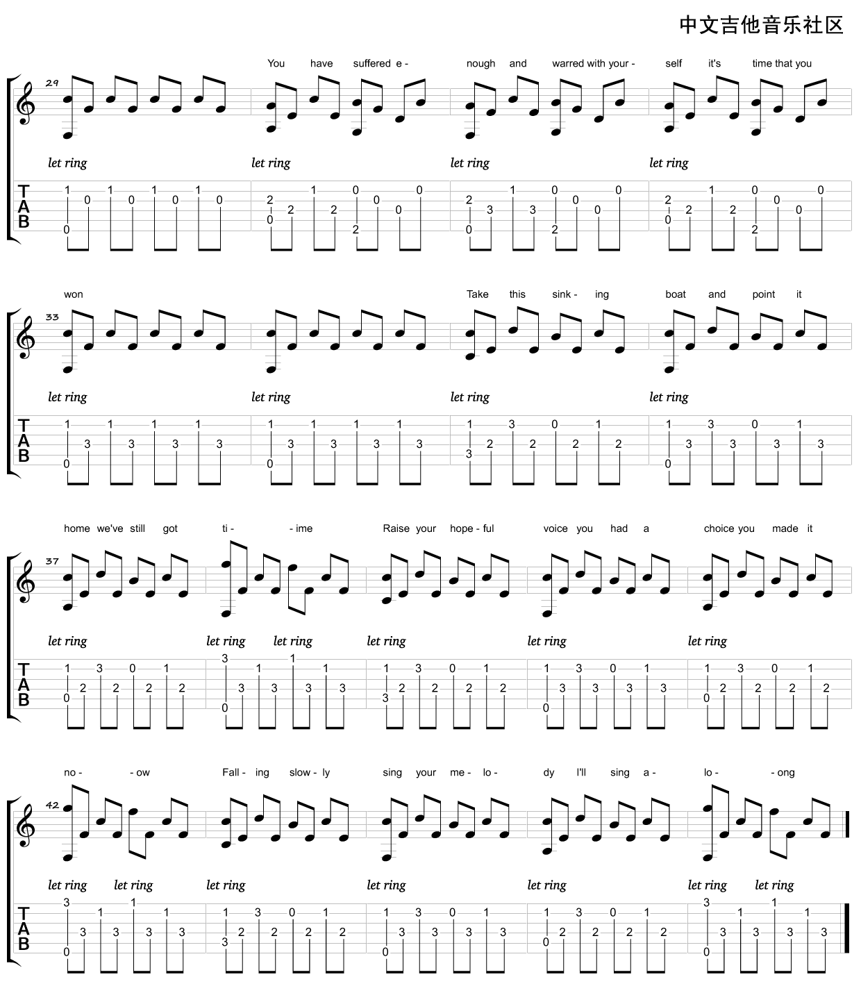 Falling Slowly(指弹版)