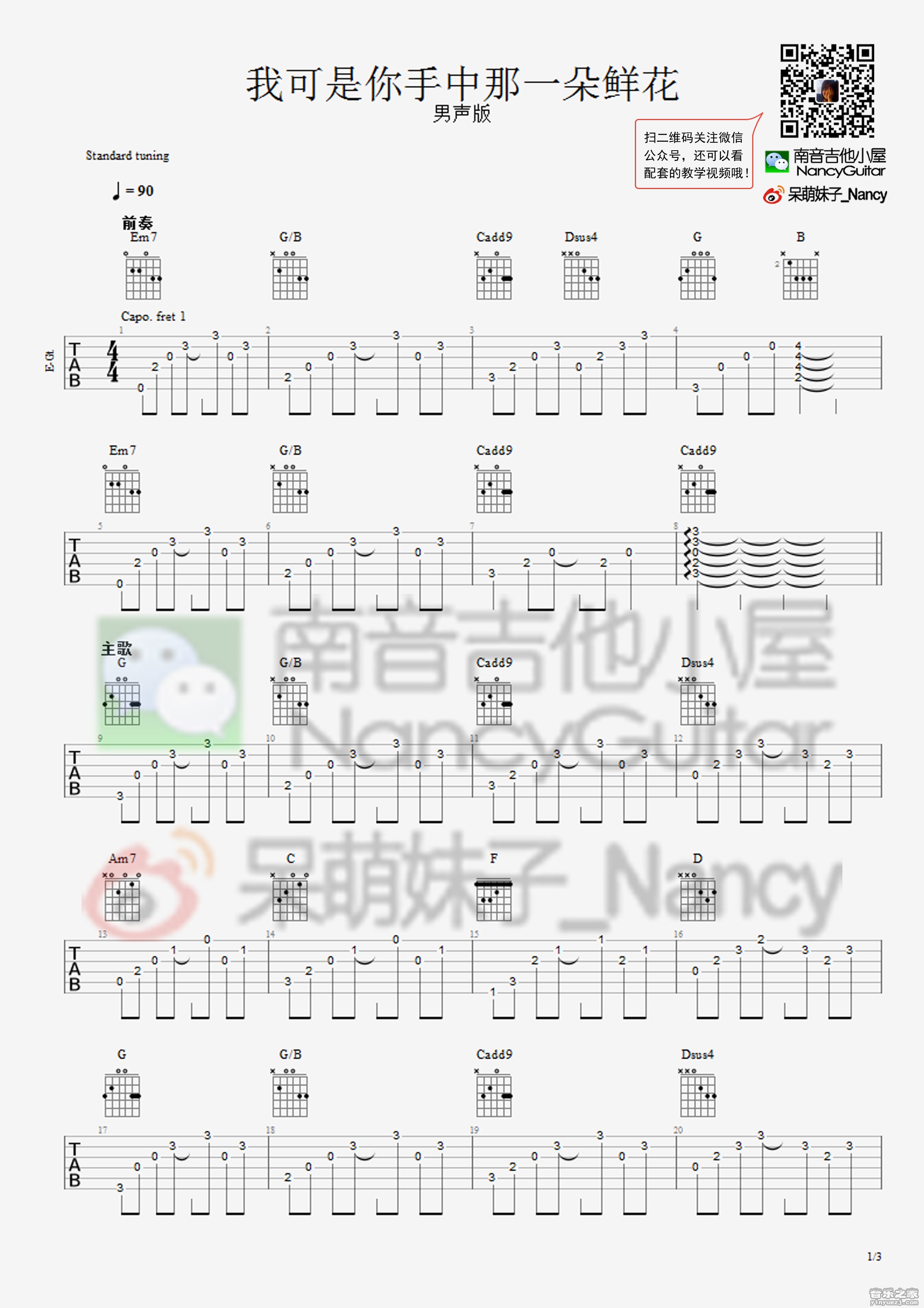 我可是你手中那一朵鲜花(男声版)(Nancy)