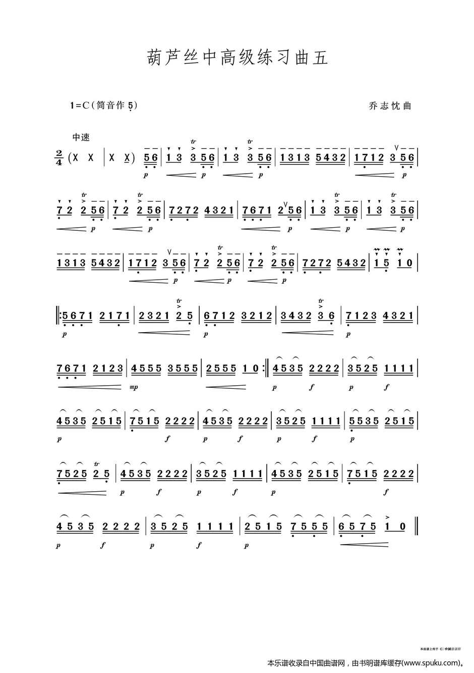 中高级练习曲五（葫芦丝独奏）