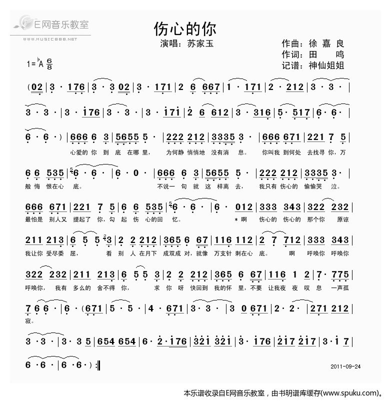 伤心的你-苏家玉