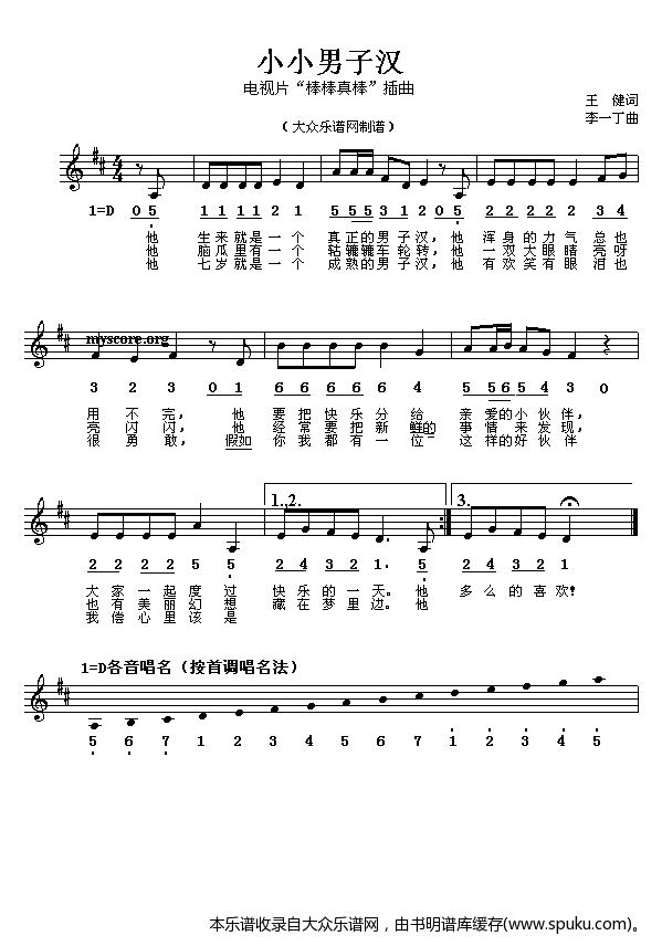 少年儿童歌曲：小小男子汉
