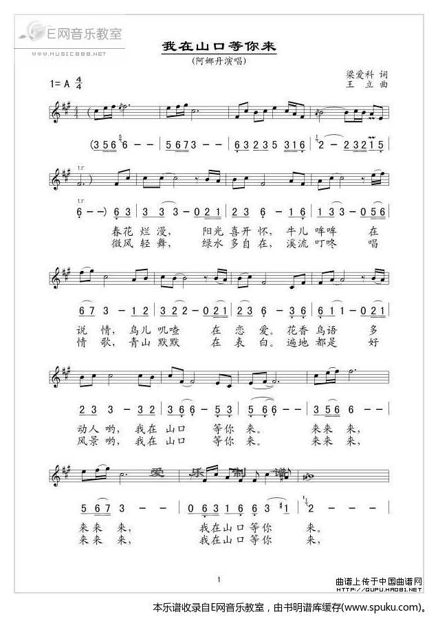 我在山口等你来-阿娜丹( )