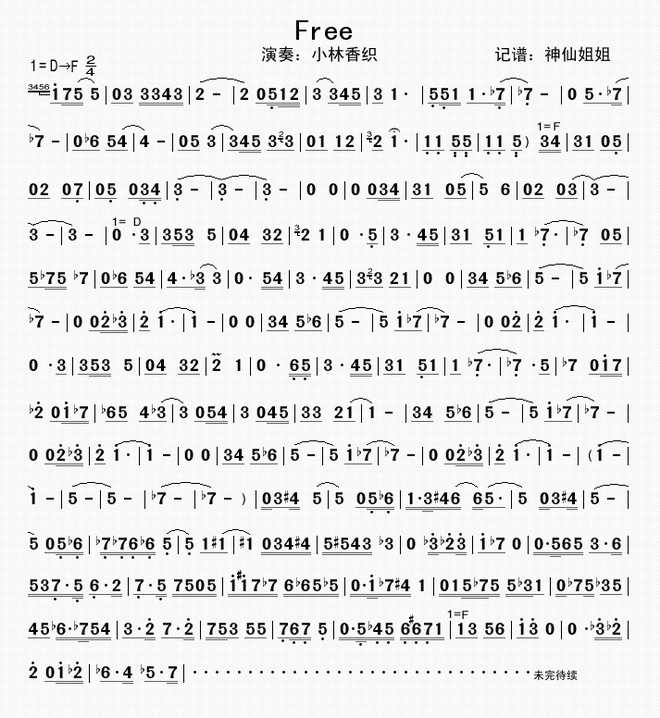 FREE 长笛演奏 未完待续_FREE 长笛演奏 未完待续