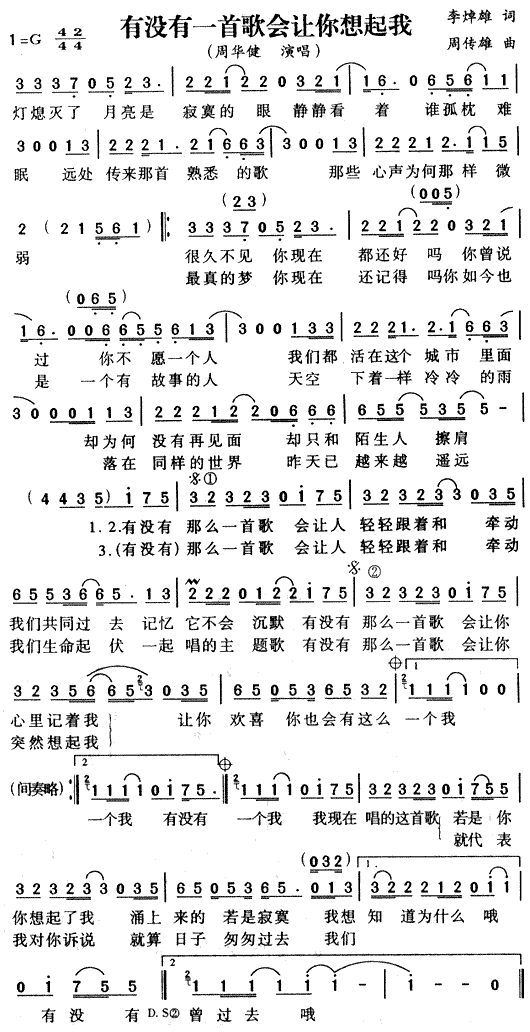 有没有一首歌会让你想起我