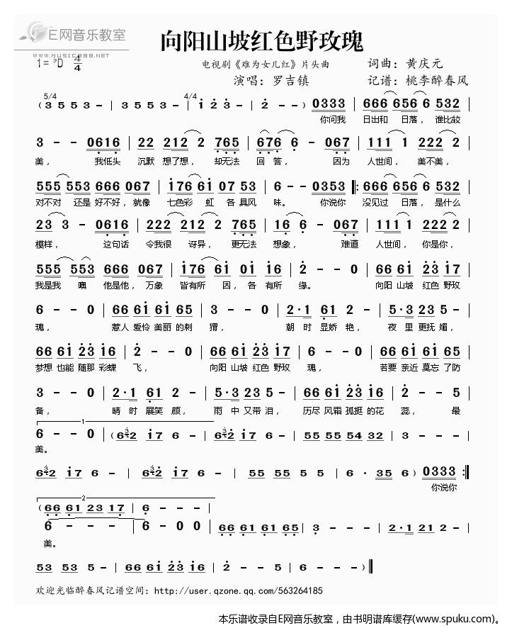向阳山坡红色野玫瑰（电视剧难为女儿红片头曲）——罗吉镇（）