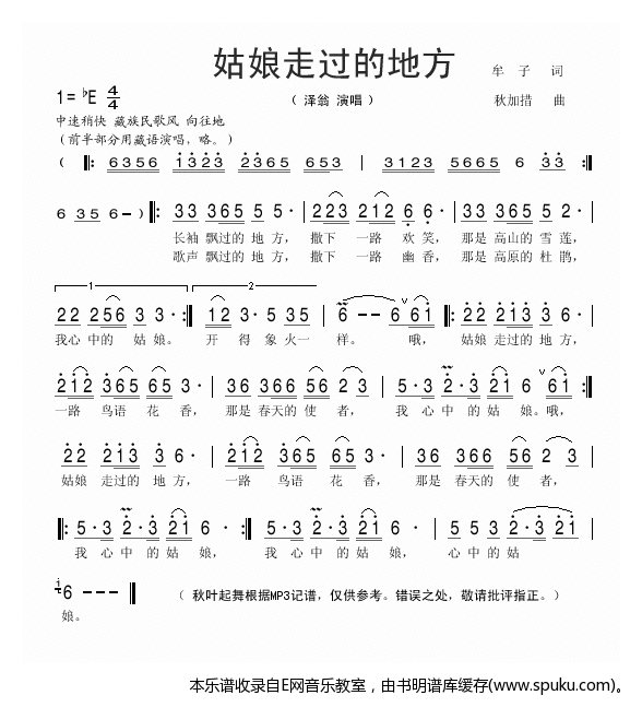 姑娘走过的地方-泽翁
