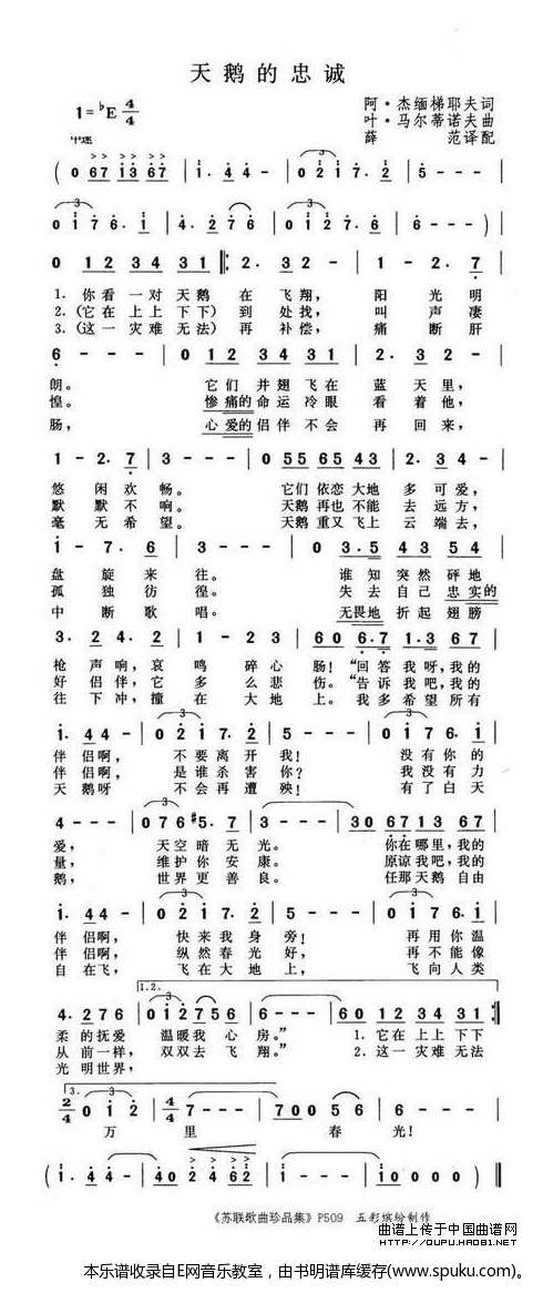 天鹅的忠诚-苏联歌曲
