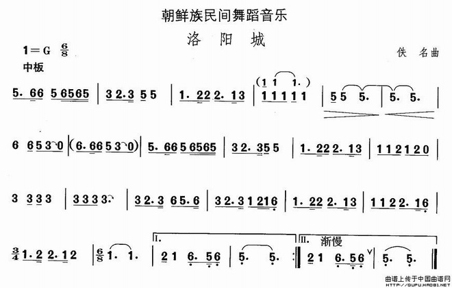 中国民族民间舞曲选(十一)朝鲜族舞蹈：洛阳城