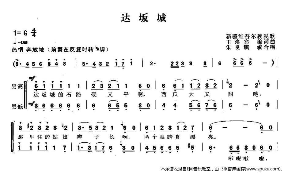 达坂城-新疆维吾尔族民歌(男声二重唱)