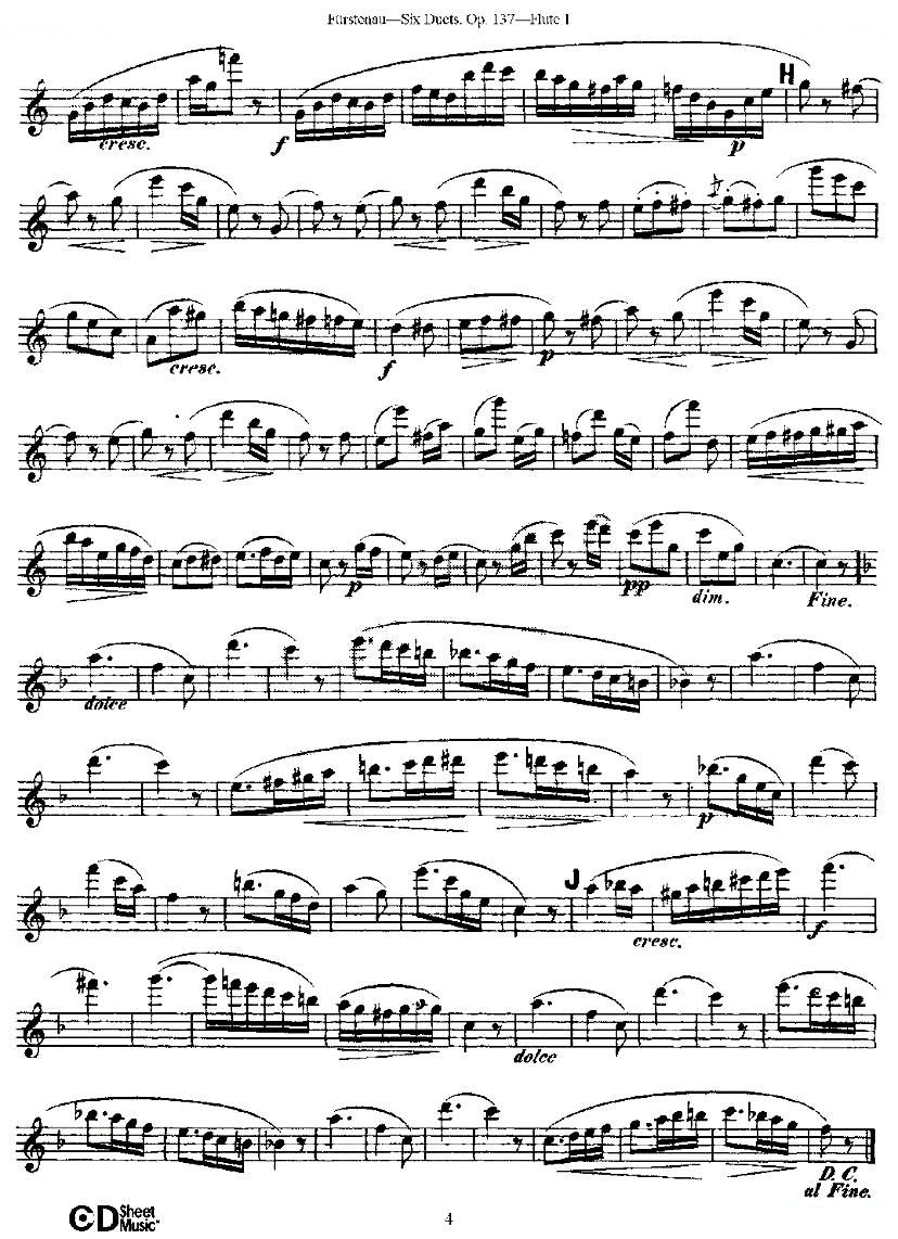 Six Duets, Op.137 之一（二重奏 六首作品 137号） 铜管乐谱