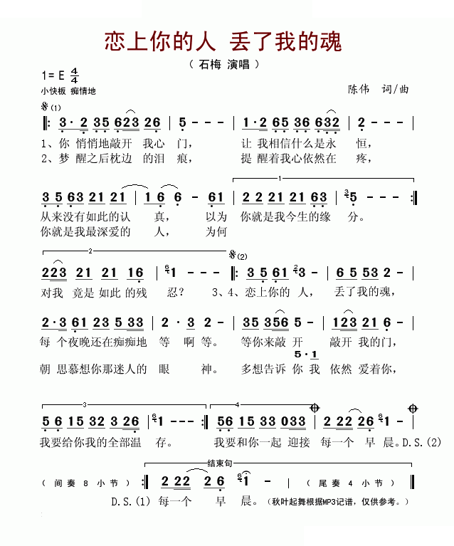 恋上你的人 丢了我的魂