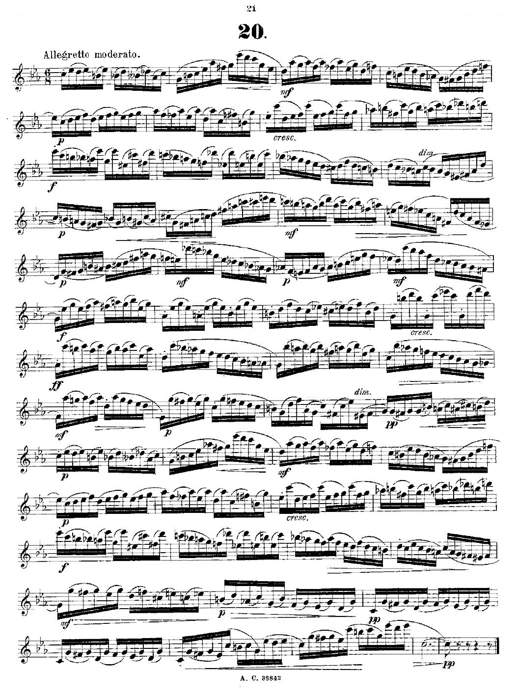 24首长笛练习曲 Op.21 之13—24 铜管乐谱