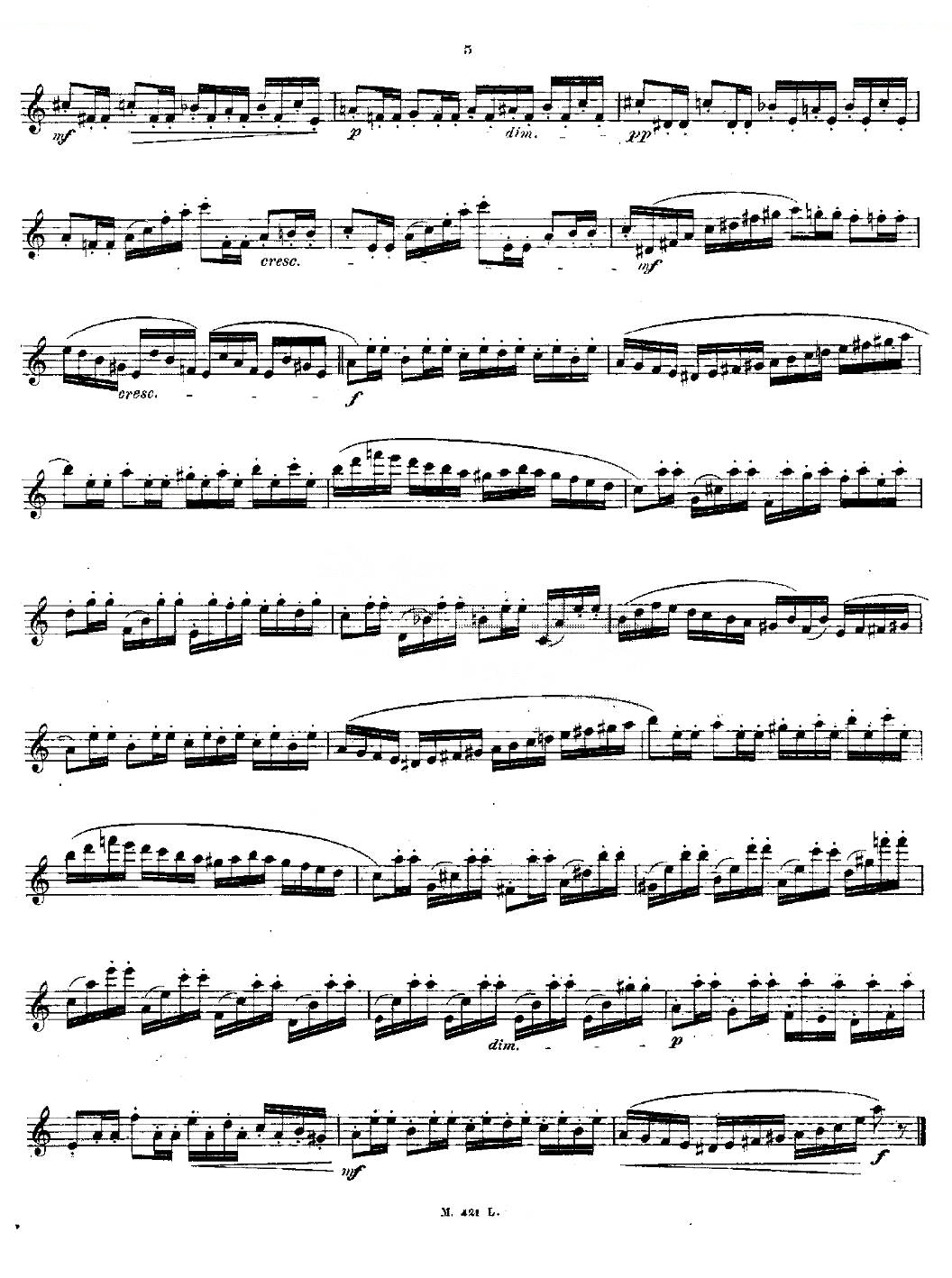 24首长笛练习曲 Op.15 之1—5 铜管乐谱