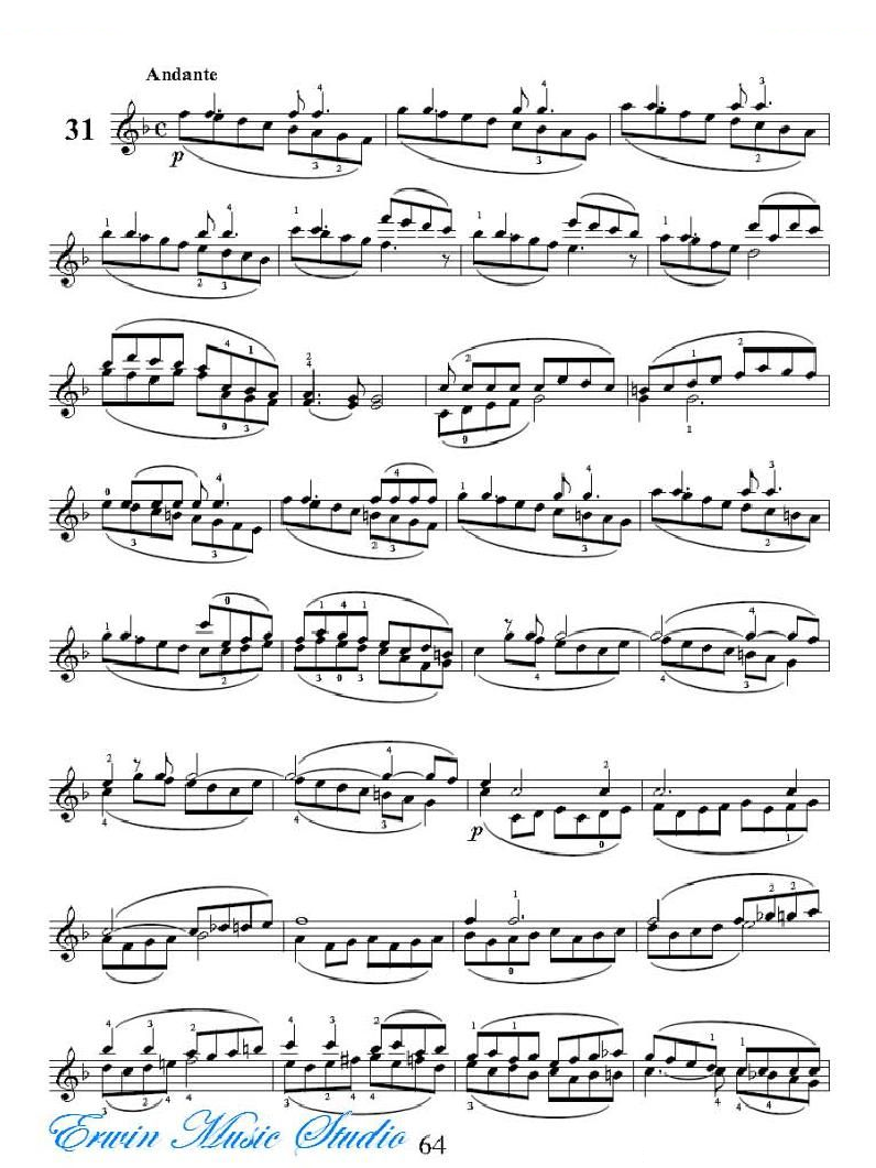 克莱采尔-42首练习曲Rudolphe Kreutzer 42 Studies 29-34 提琴谱