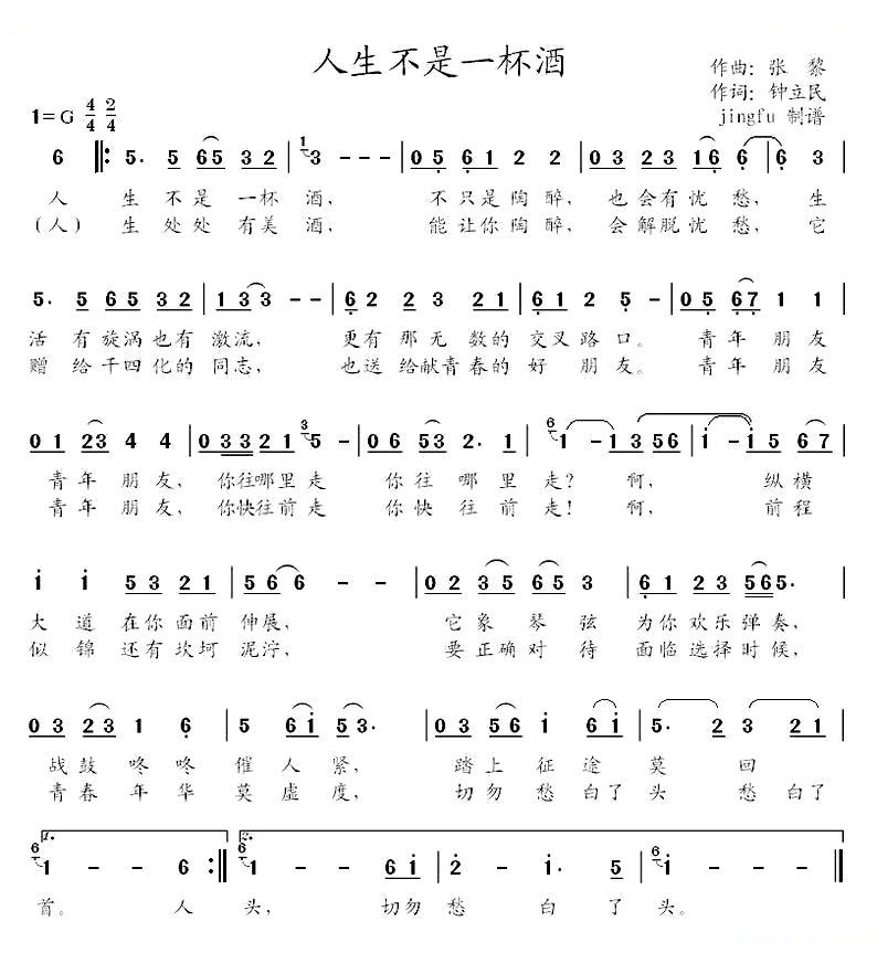 人生不是一杯酒 歌曲