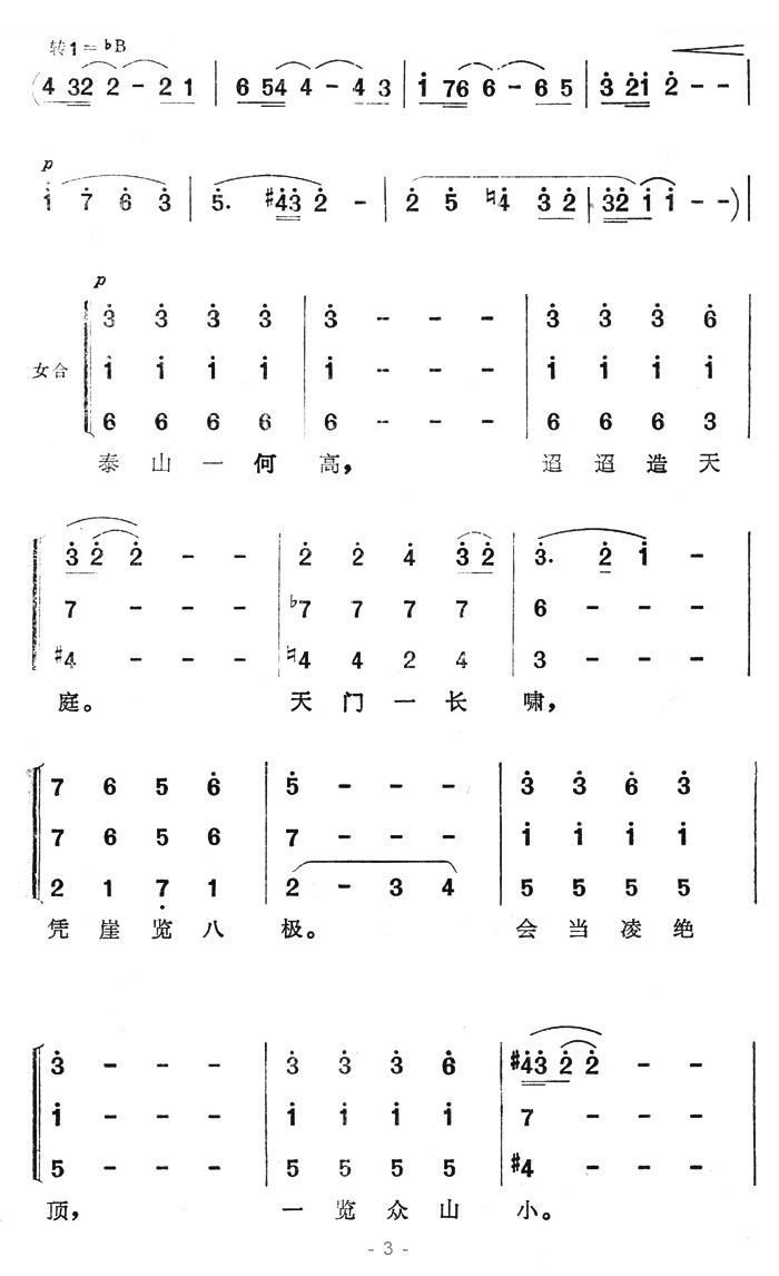 泰山一何高（电视专题片天下第一山插曲）