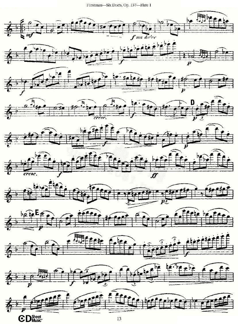 Six Duets, Op.137 之三（二重奏 六首作品 137号） 铜管乐谱