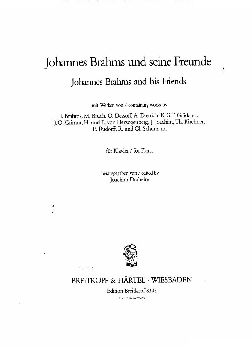 Brahms and his friends Anthology - 1 1 -