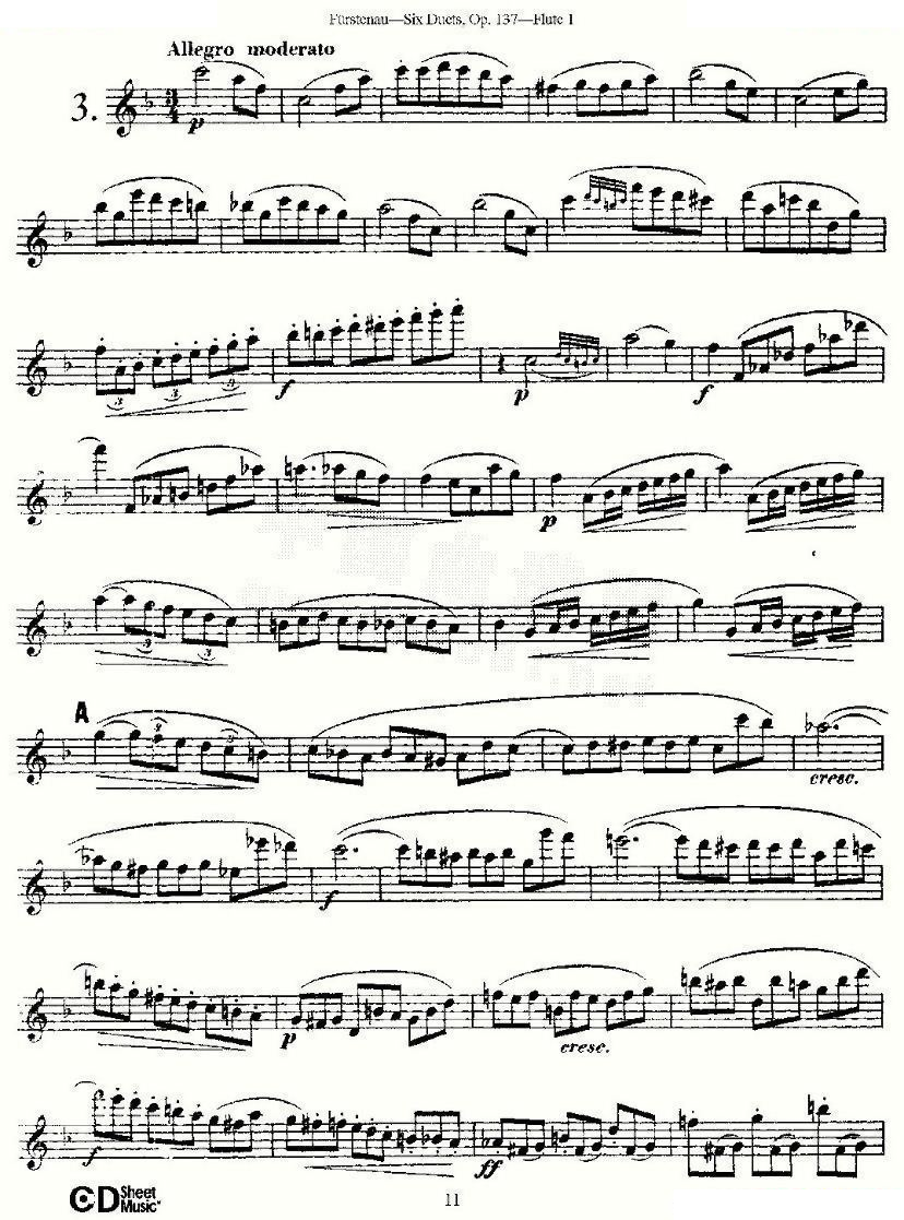 Six Duets, Op.137 之三（二重奏 六首作品 137号） 铜管乐谱