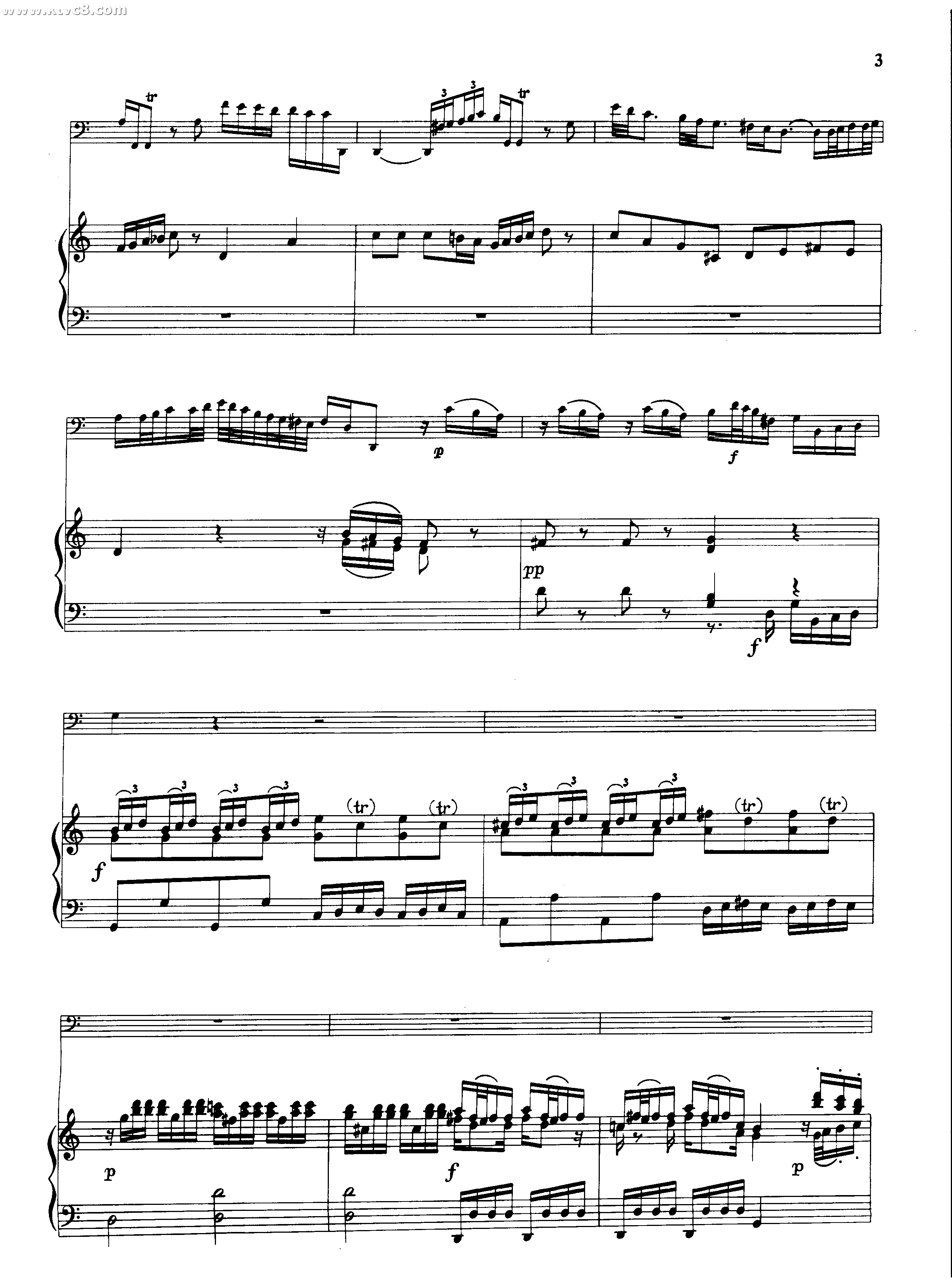 C大调协奏曲 铜管乐谱