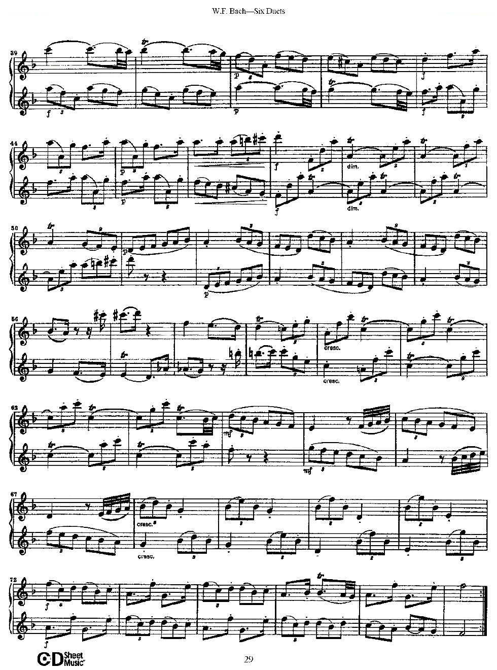 Six Duets 之四（六首二重奏练习曲） 铜管乐谱