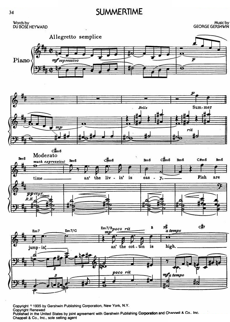 Gershwin - Summertime Summertime -
