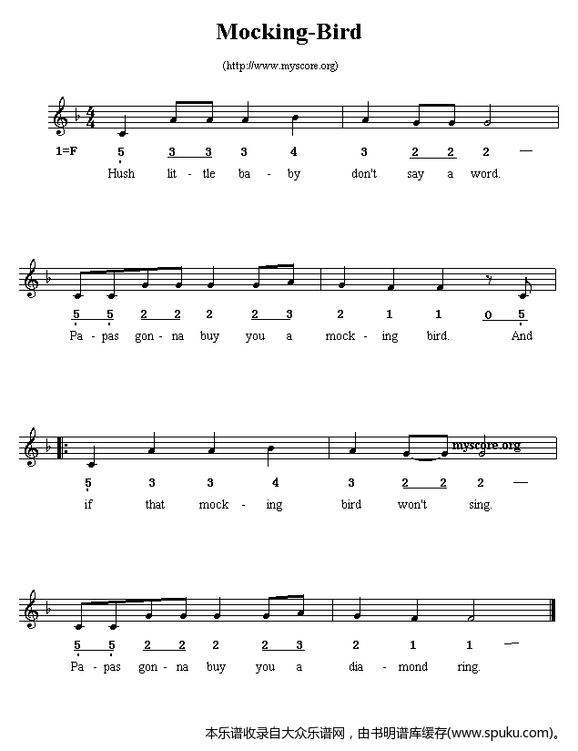 英文儿歌：Mocking_bird