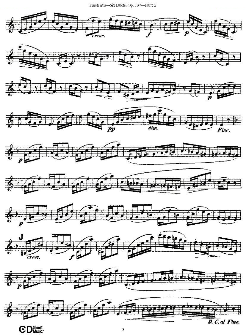 Six Duets, Op.137 之一（二重奏 六首作品 137号） 铜管乐谱